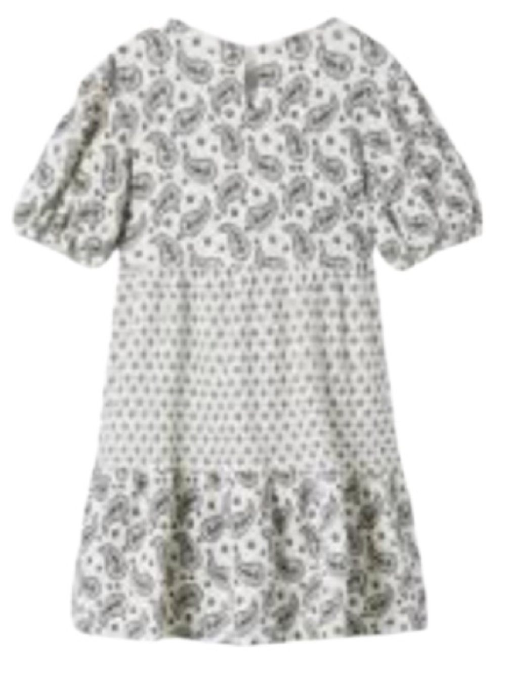Zara Girls' Black & White Paisley Print Tiered Dress Size 11/12
